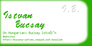 istvan bucsay business card